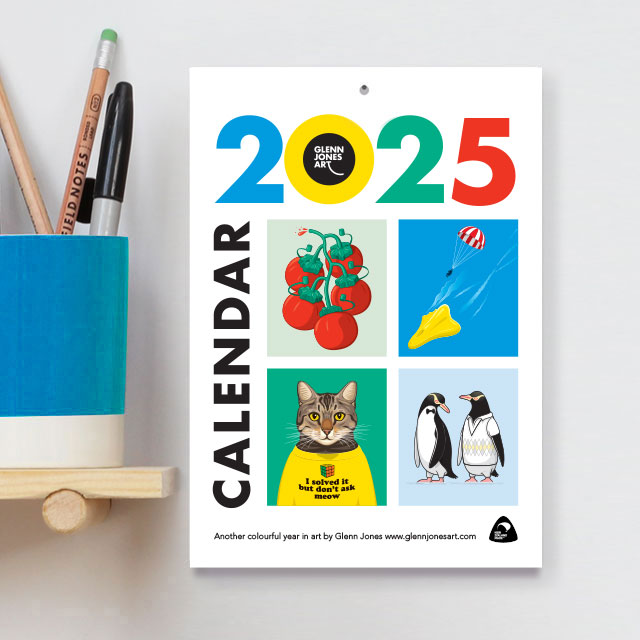 2025 Calendar | A colourful year in art by Glenn Jones